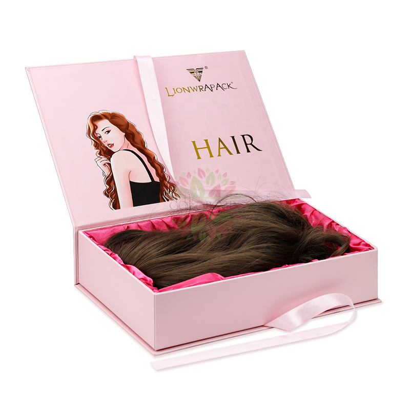 Магнитные черные розовые заколки для волос, пучки накладных париков, коробки